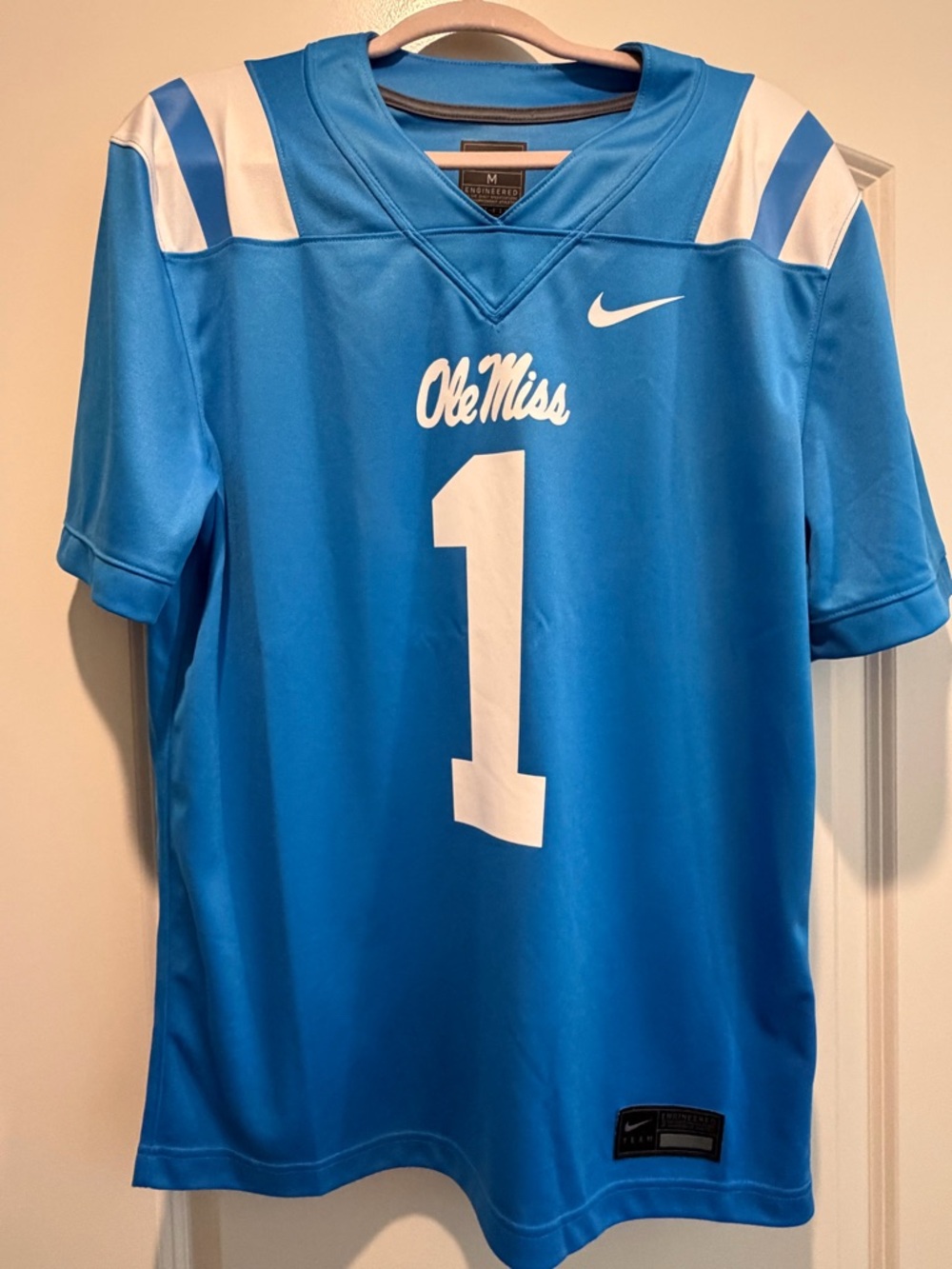 Nike Ole Miss Bright Blue #1 Football Jersey - Men's - Picture 4 of 6